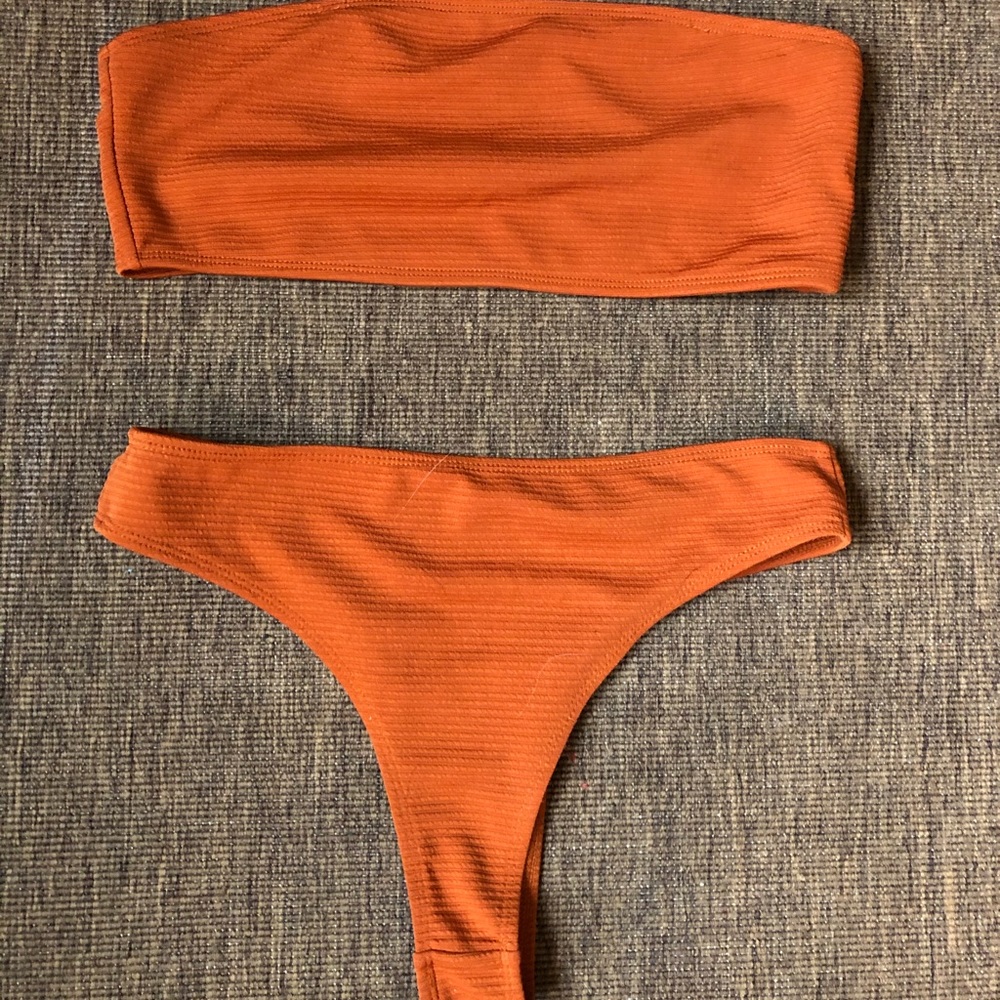 Burnt orange high rise  bikini